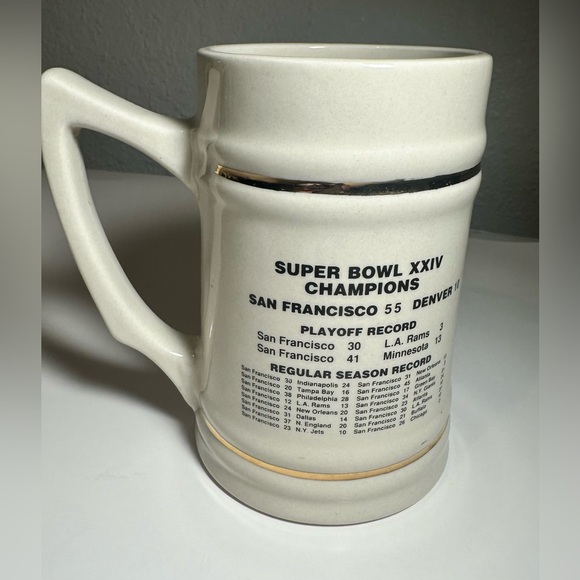 San Francisco 49ers Superbowl XXIV Champions Vintage‎ Stein Mug Tankard NFL 1989 - Picture 2 of 7